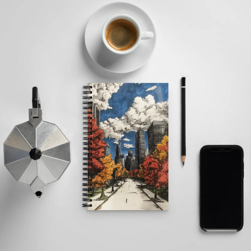 Autumn Serenity in the City | Spiral Notebook