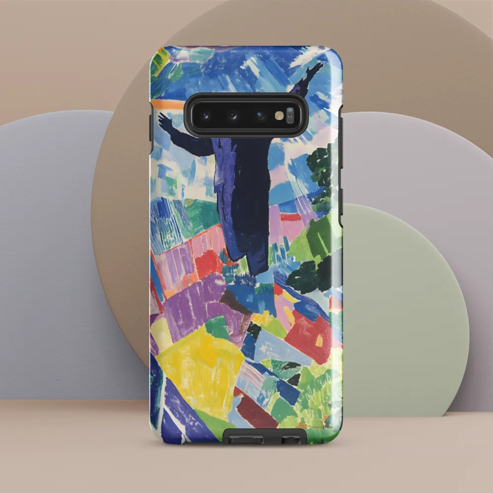 Elysium: A Soaring Figure Amidst Colorful Landscapes | Phone Case |  S10 Plus | Tough Case | Glossy