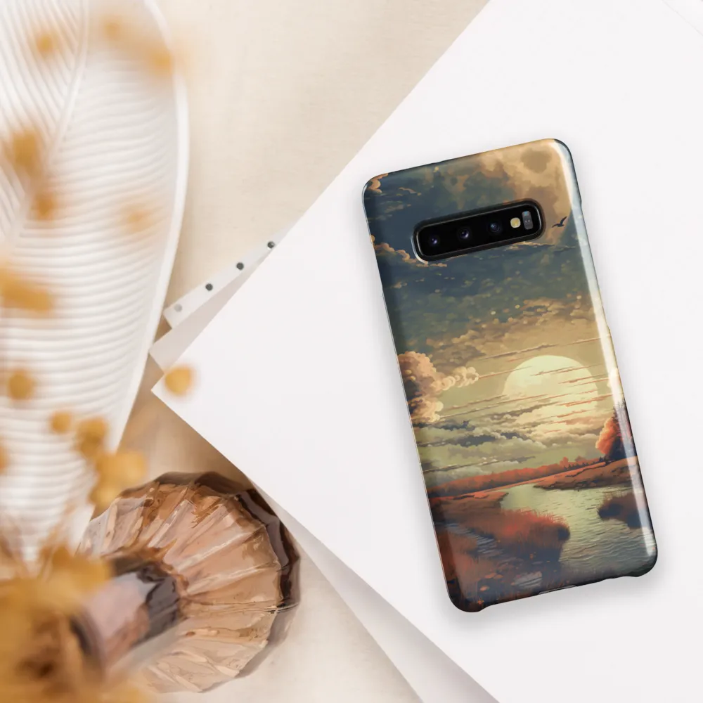 Whispers of Dusk: A Tranquil River Landscape | Phone Case |  S10 Plus | Snap Case | Glossy