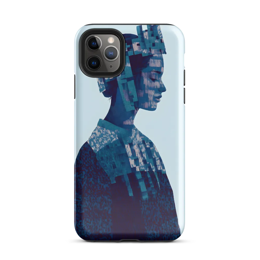 Digital Portrait in Abstract Blue | Phone Case |  11 Pro Max | Tough Case | Glossy