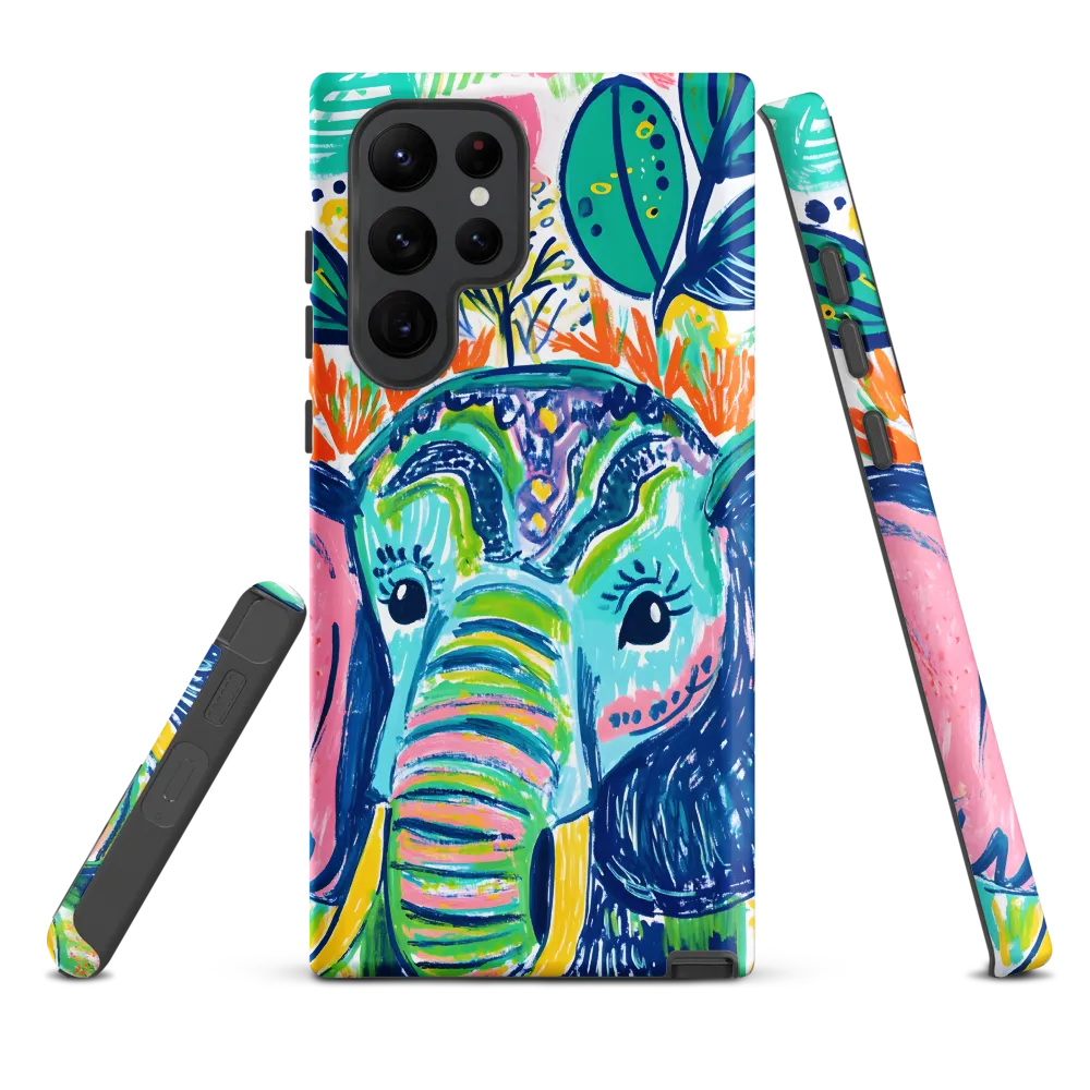 Whimsical Elephant Portrait | Phone Case |  S22 Ultra | Tough Case | Matte