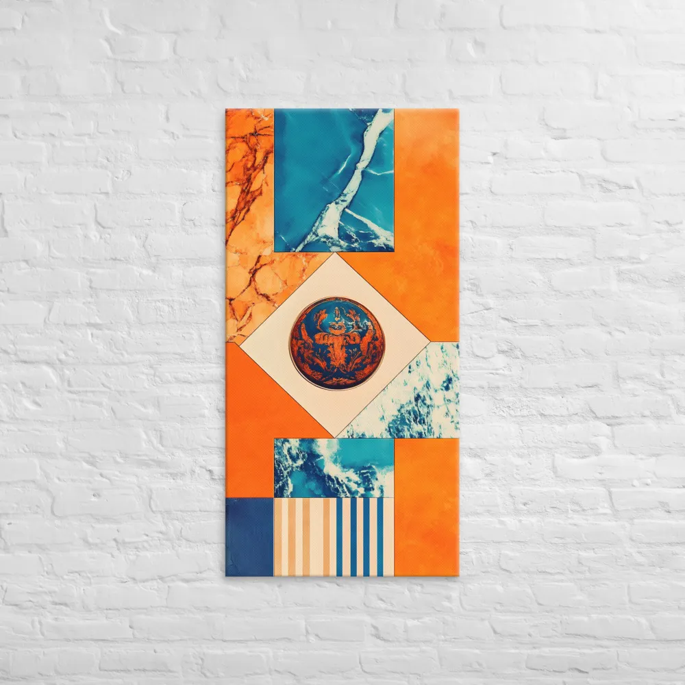 Harmonious Encounters: Abstract Geometry | Canvas | 24″×48″