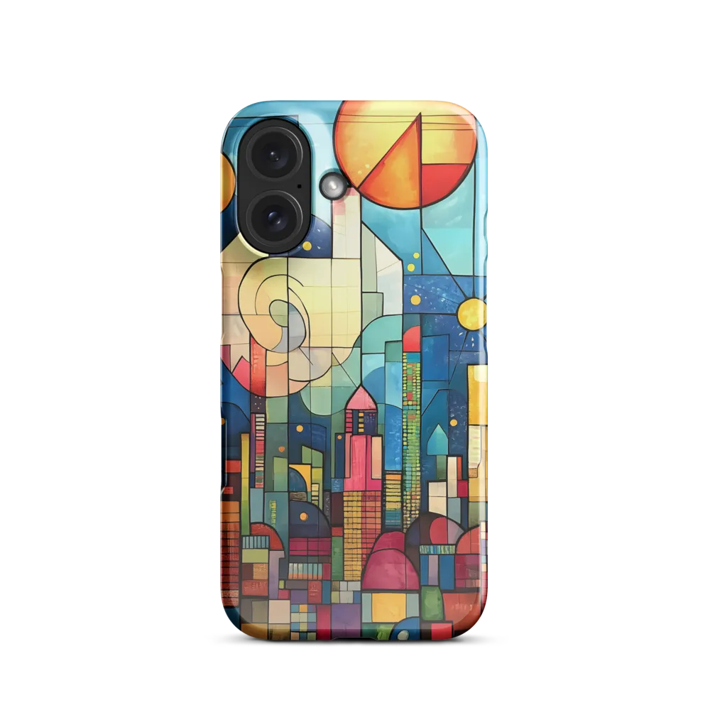 Geometric Harmony: A Vibrant Cityscape | Phone Case |  16 | Snap Case | Glossy