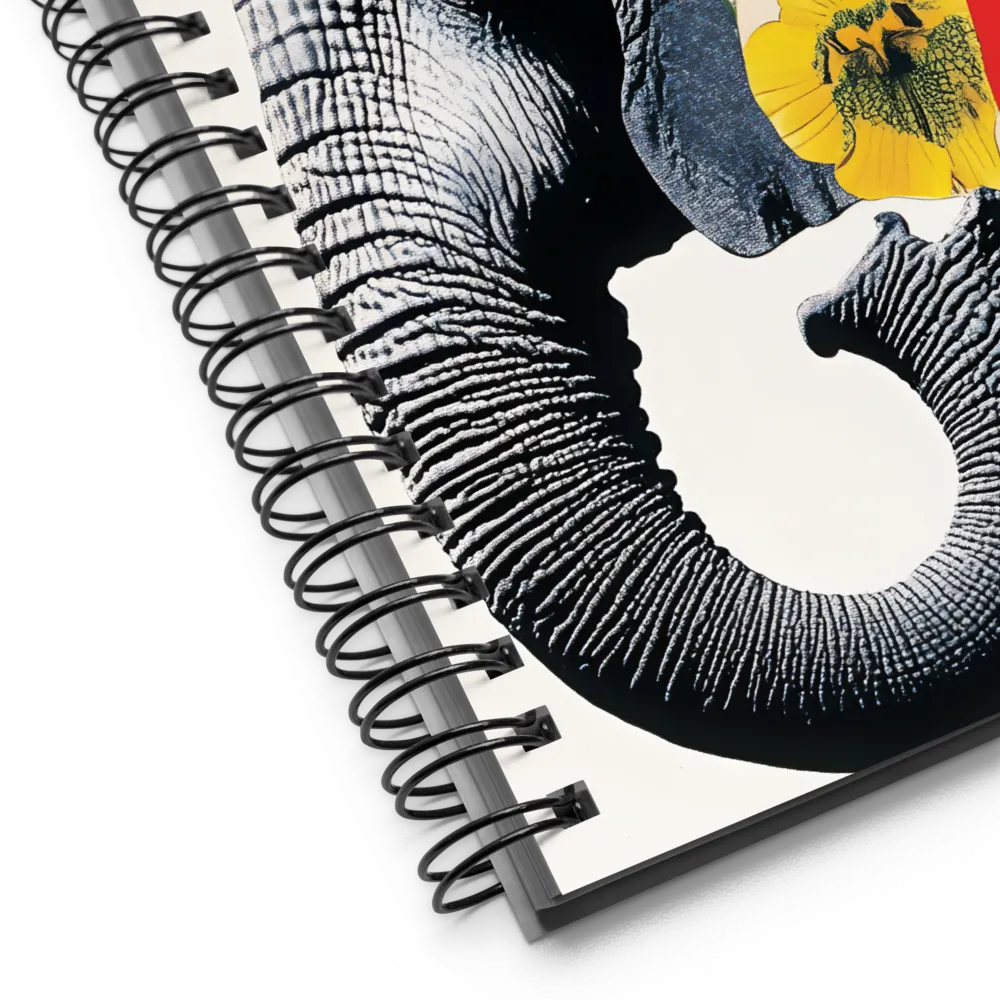 Whimsical Elephant: A Vibrant Collage of Life | Spiral Notebook