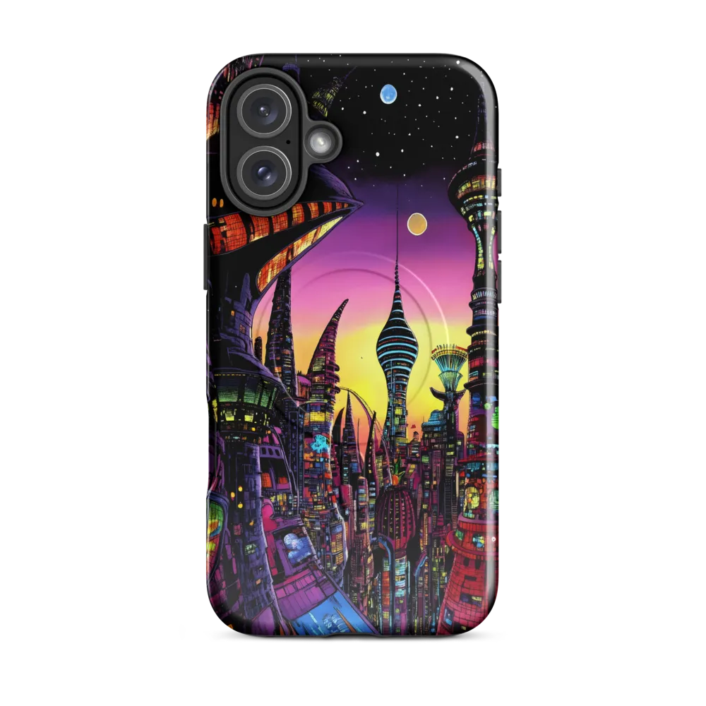 Futuristic Cityscape at Dusk | Phone Case |  16 Plus | MagSafe® Tough Case | Glossy