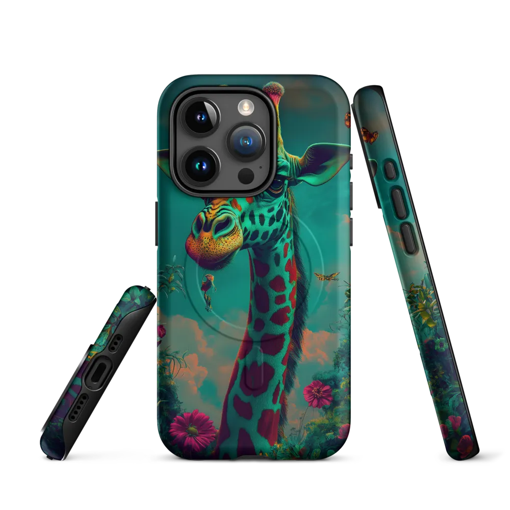 Whimsical Giraffe Among Blossoms