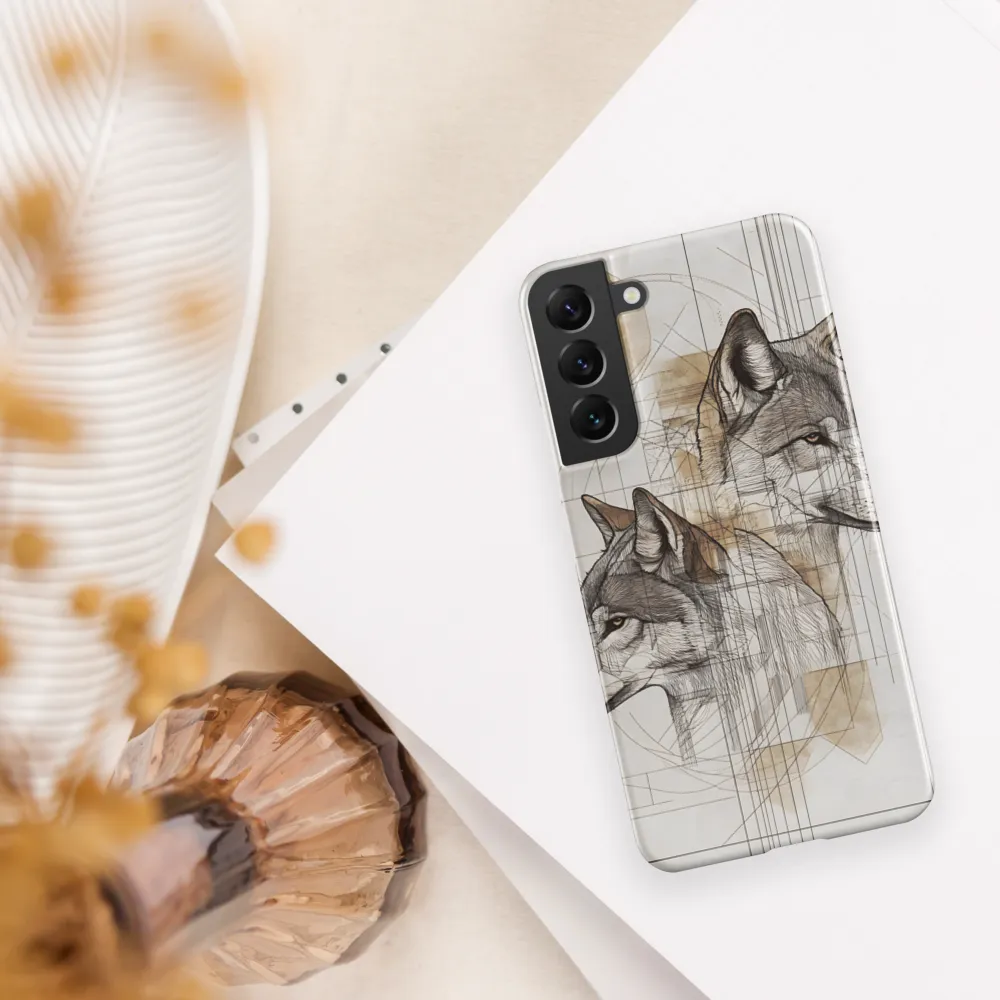 Geometric Harmony: The Essence of Wolves | Phone Case |  S22 Plus | Snap Case | Glossy