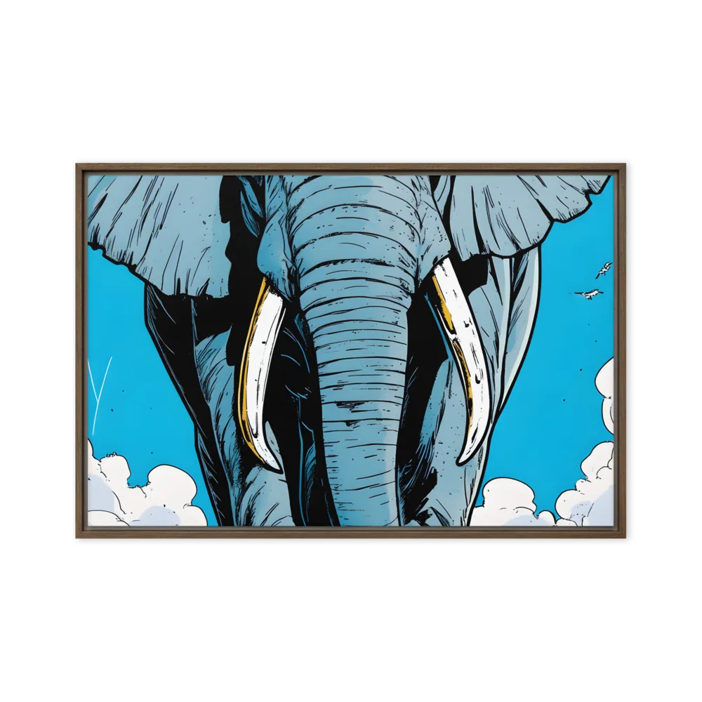 Majestic Presence: The Elephant | Canvas with Brown Frame | 20″×30″