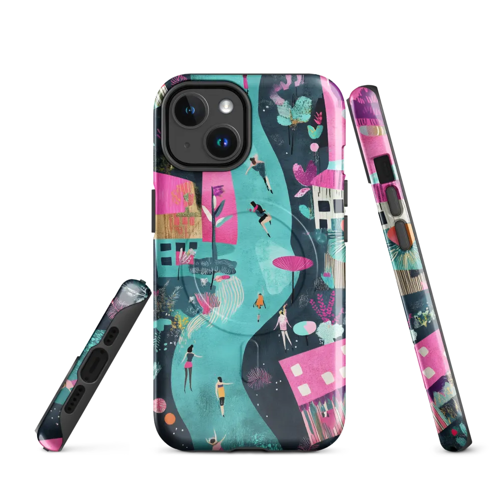 Whimsical Journey Through a Vibrant Landscape | Phone Case |  14 | MagSafe® Tough Case | Glossy