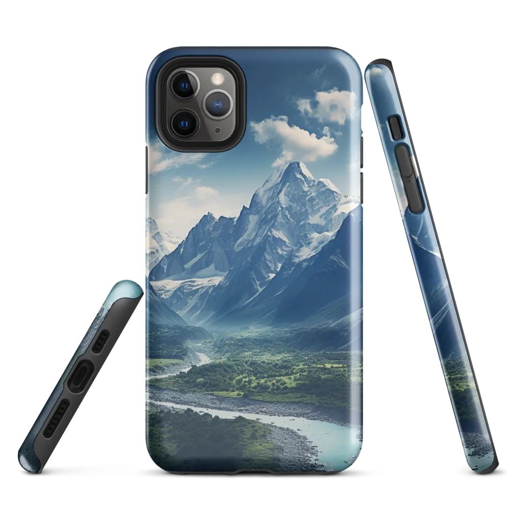 Majestic Serenity: A Landscape of Mountains and Rivers | Phone Case |  11 Pro Max | Tough Case | Glossy