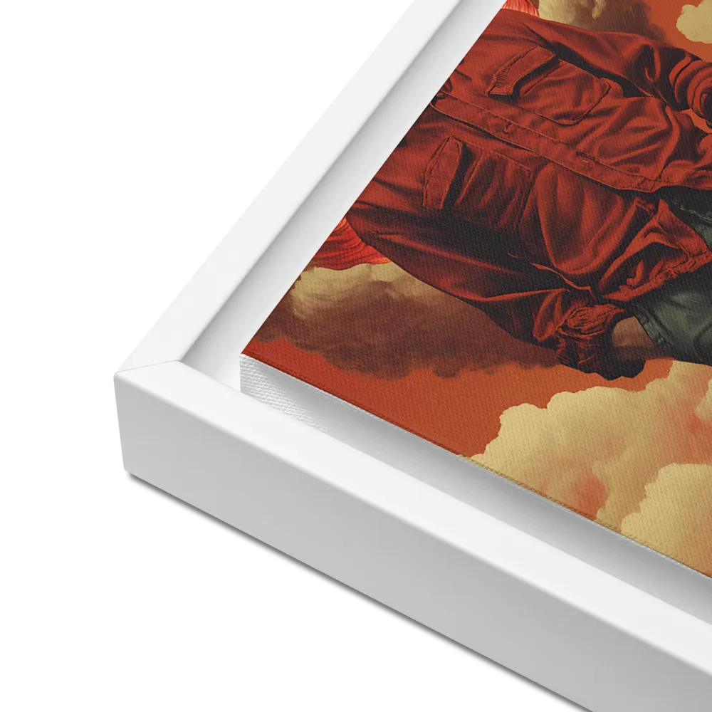 Defiant Spirit in a Surreal Landscape | Canvas with White Frame | 12″×12″