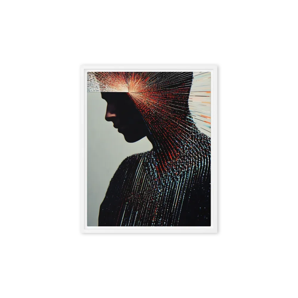 Radiant Reflection: An Abstract Journey of Thought | Canvas with White Frame | 8″×10″