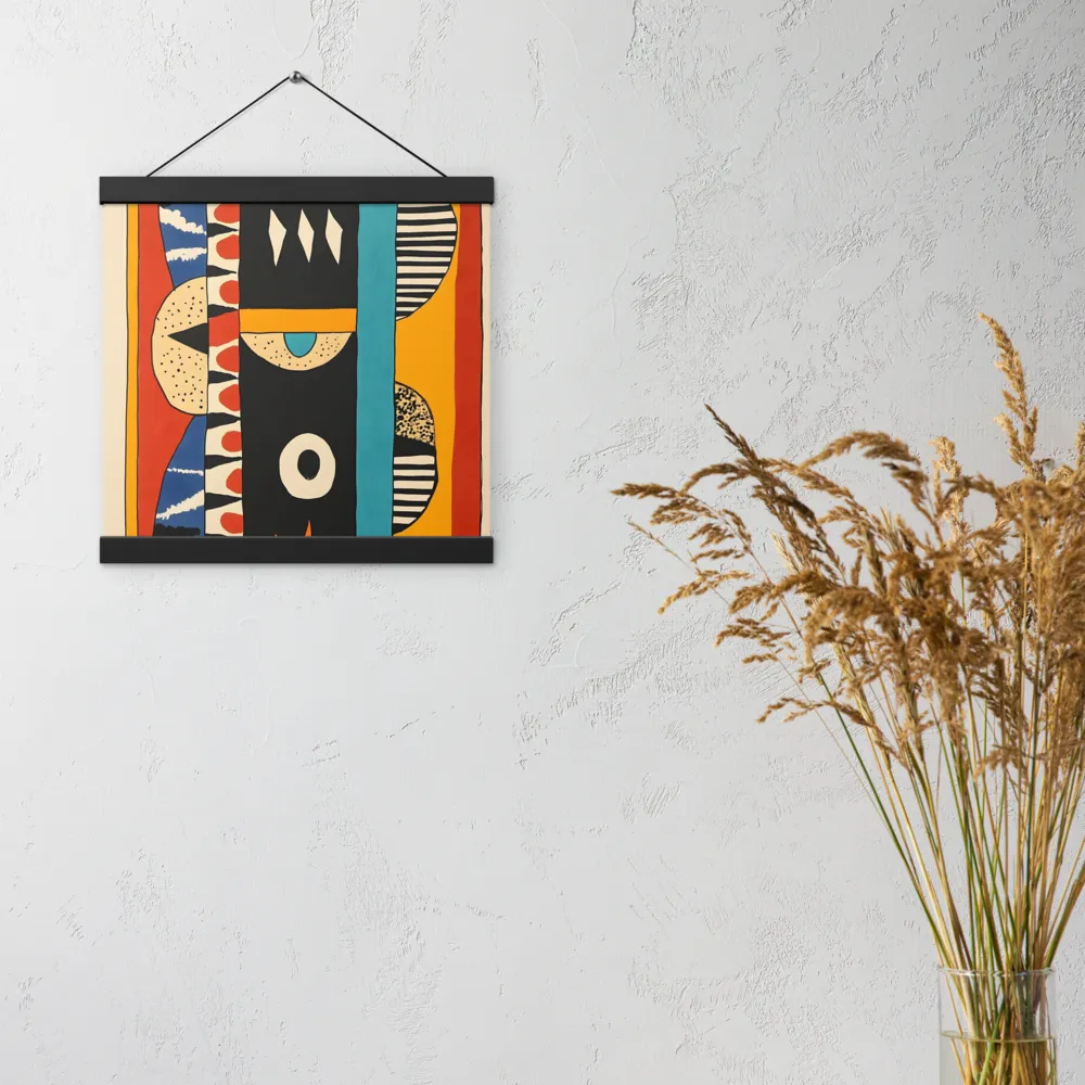 Playful Geometry: A Modern Abstract Exploration | Poster With Black Wood Hanger | 12″×12″