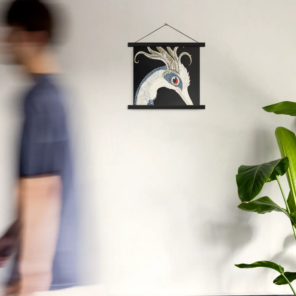 Elegance of the Majestic Peacock | Poster With Black Wood Hanger | 14″×14″
