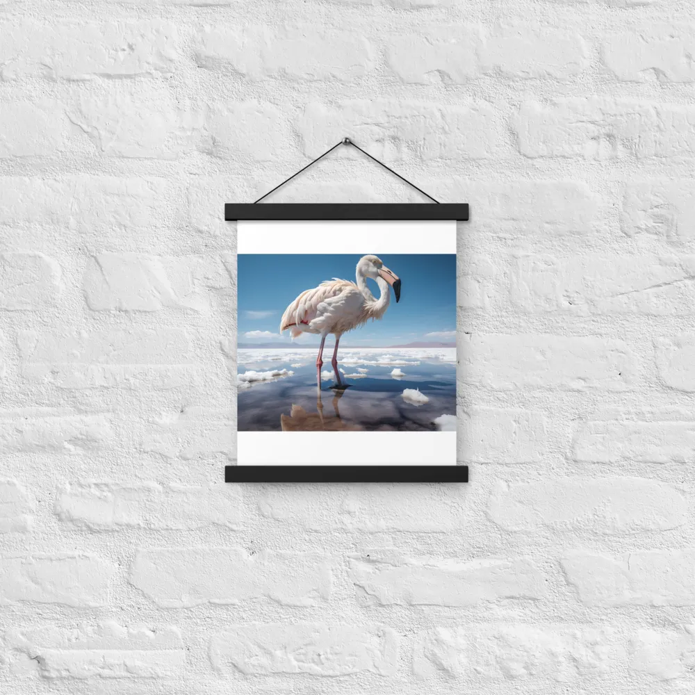 Graceful Solitude of a Flamingo | Poster With Black Wood Hanger | 11″×14″