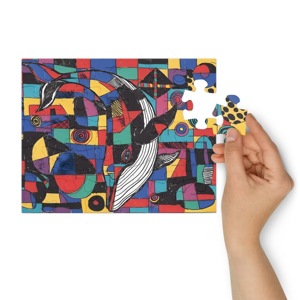 Patchwork Whale 
 Jigsaw Puzzle in Tin Box