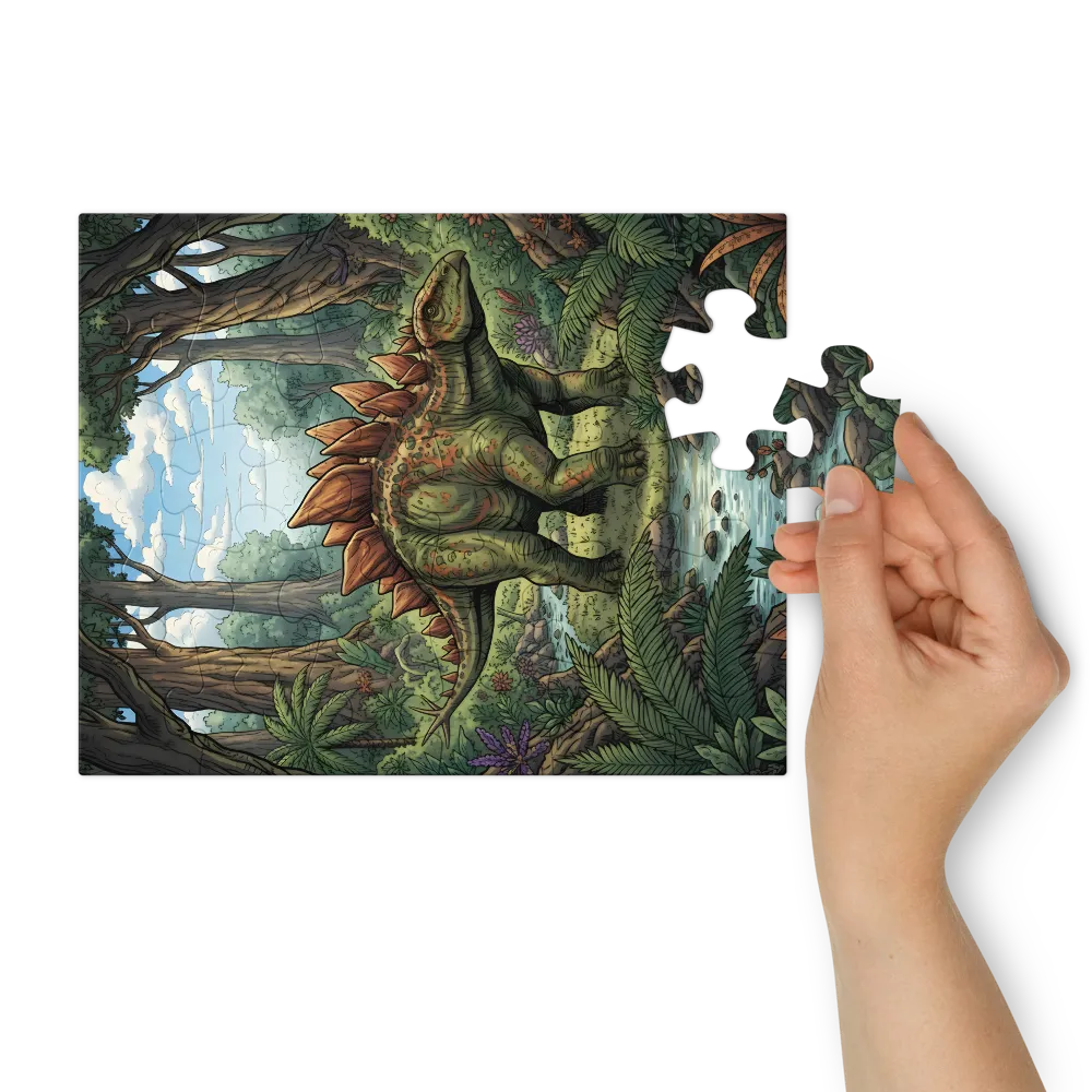 Forest Stegosaurus 
 Jigsaw Puzzle in Tin Box