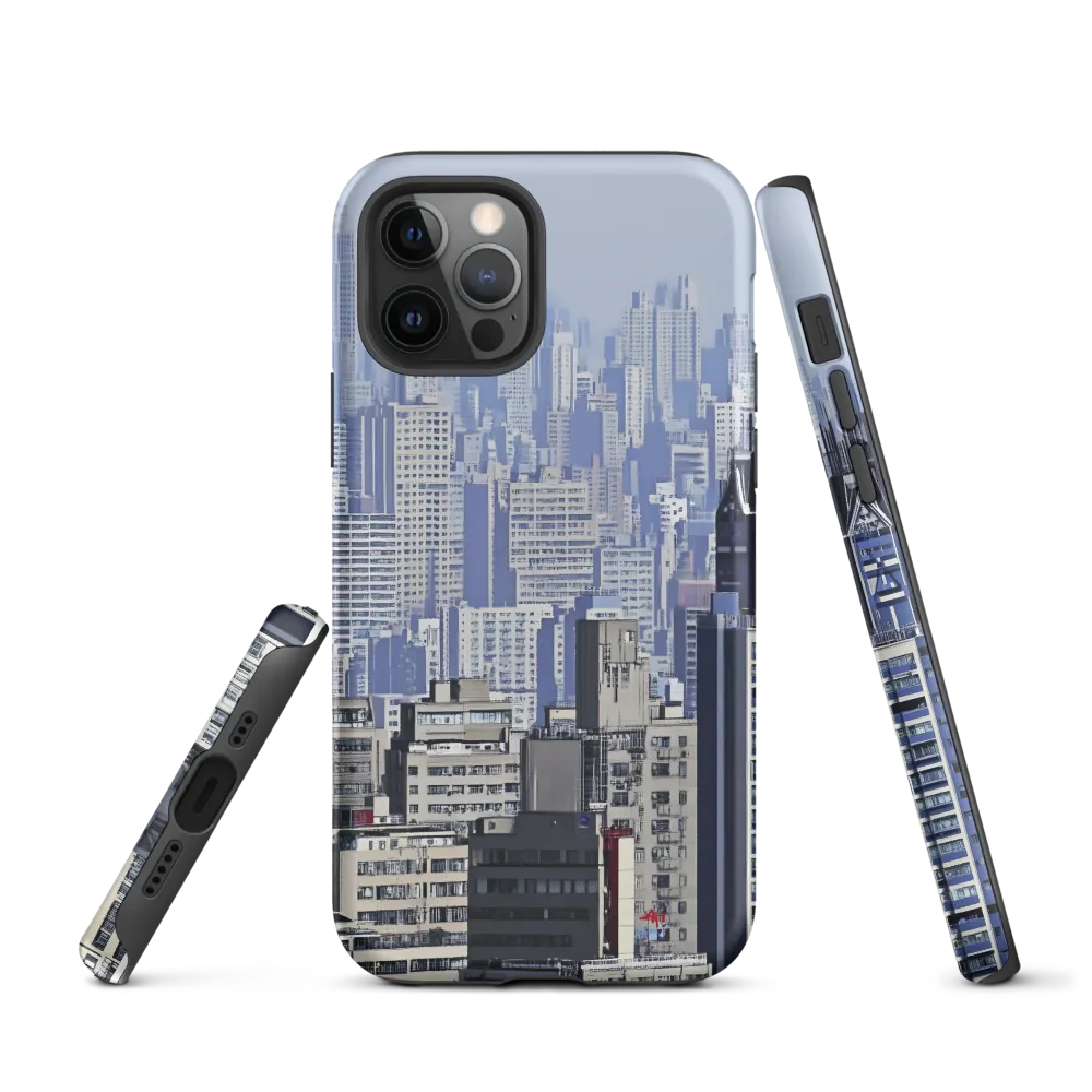 Urban Symphony: A Cityscape in Blues and Grays