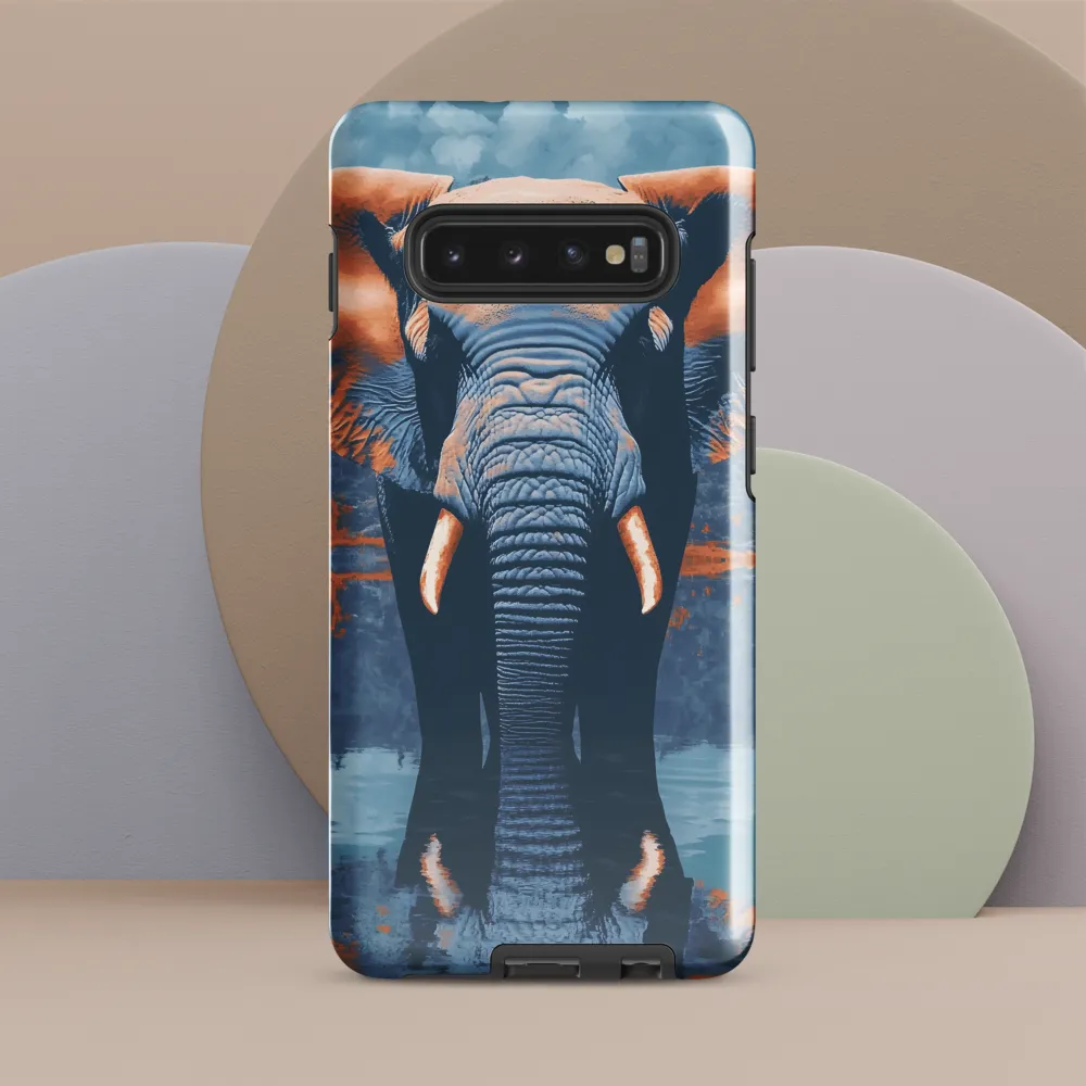 Majestic Reflection: The Elephant's Serenade | Phone Case |  S10 Plus | Tough Case | Glossy