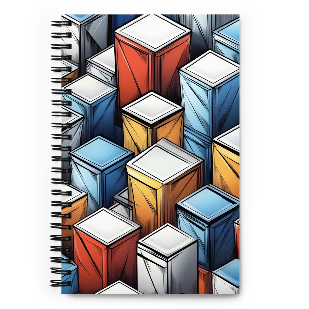 Geometry of Colorful Containers | Spiral Notebook