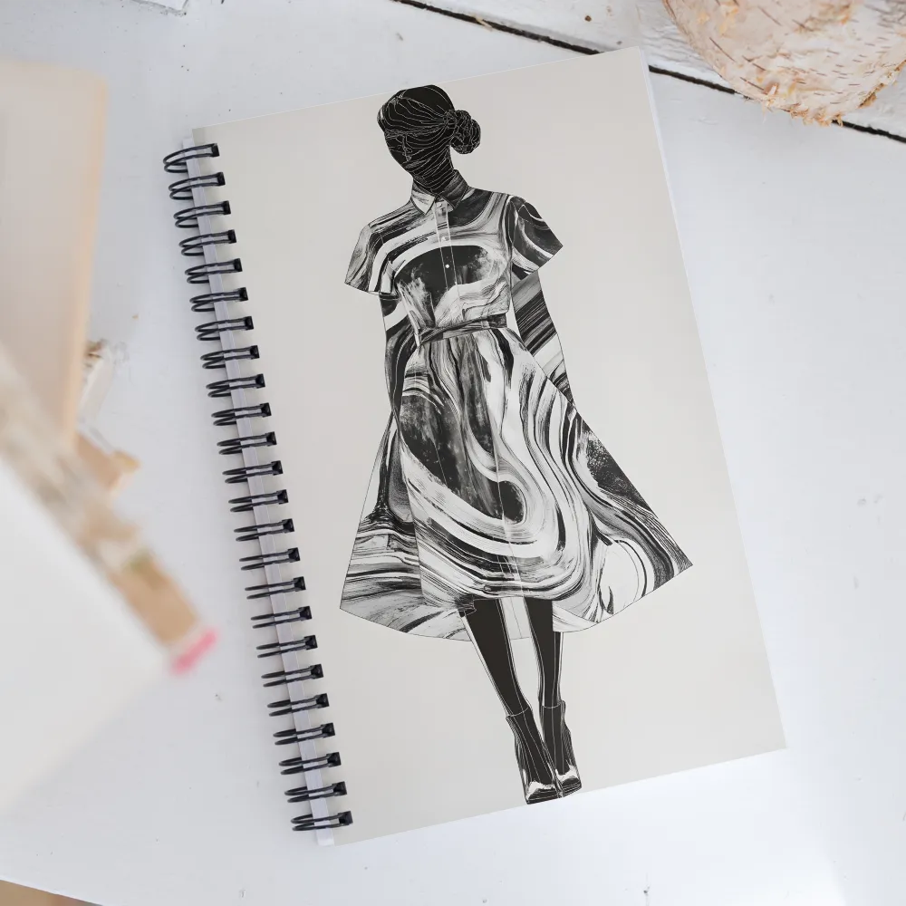 Whirls of Elegance: A Contemporary Fashion Design | Spiral Notebook