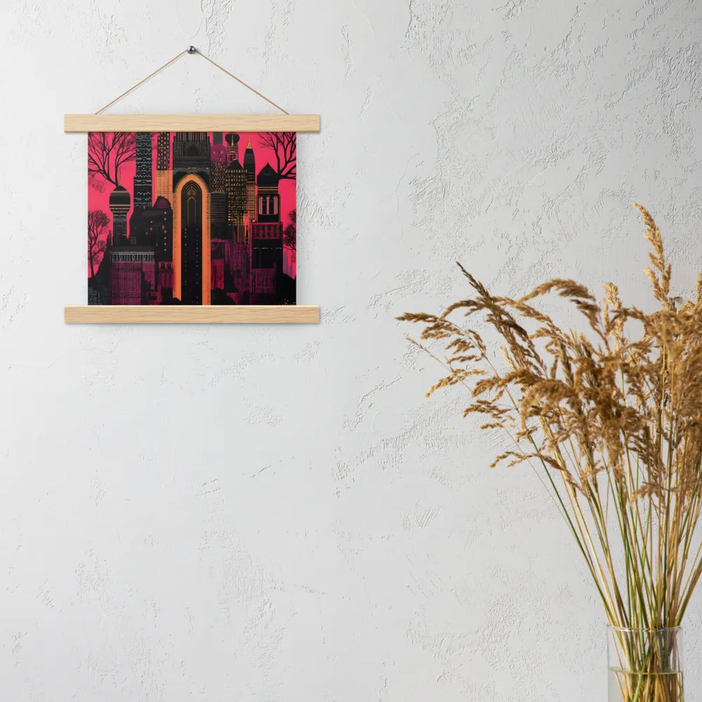 Urban Reverie | Poster With Oak Wood Hanger | 10″×10″