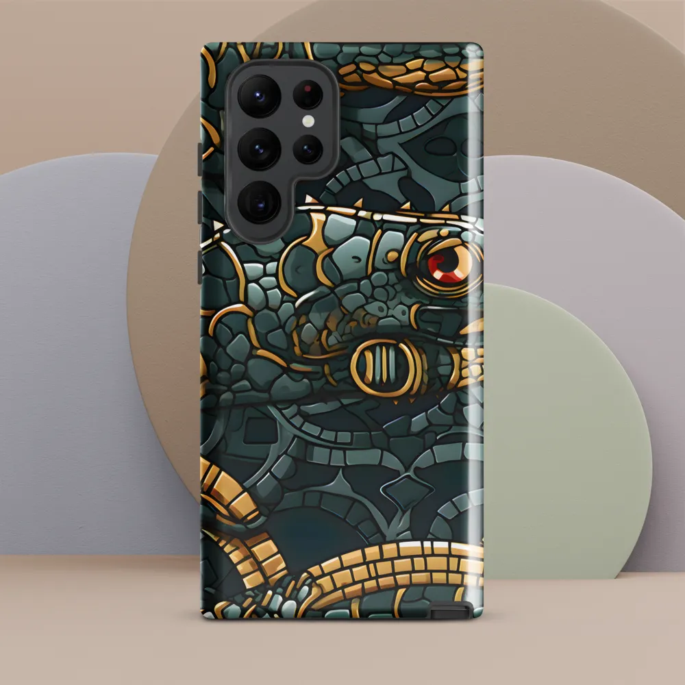 Reptilian Elegance: A Digital Art Nouveau Tapestry