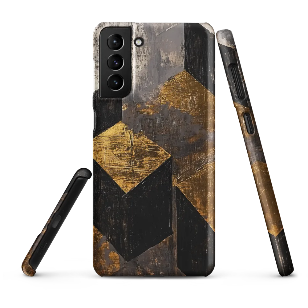 Geometric Harmony in Gold and Black | Phone Case |  S21 Plus | Snap Case | Matte