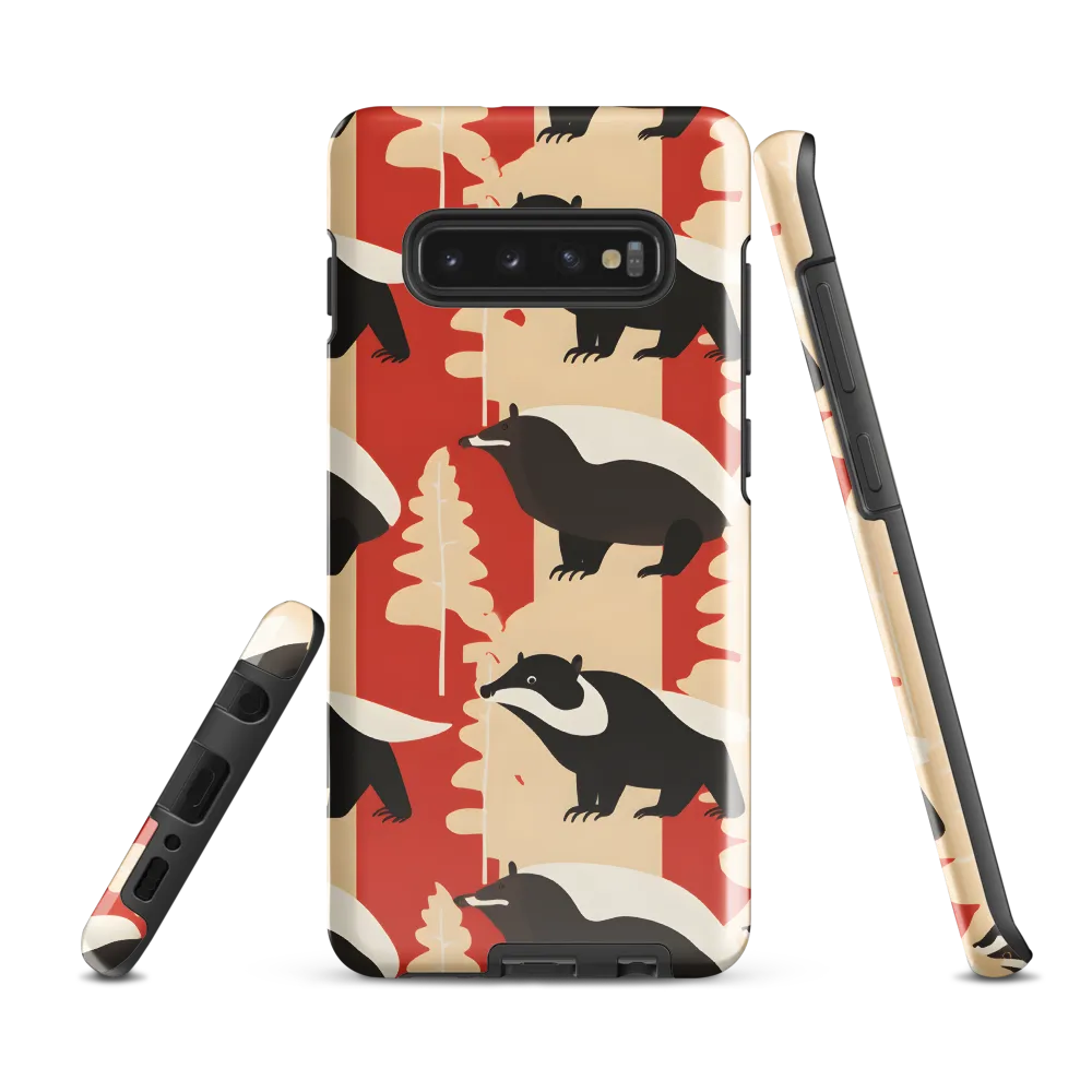 Wildlife Pattern: The Badger Tale | Phone Case |  S10 Plus | Tough Case | Glossy