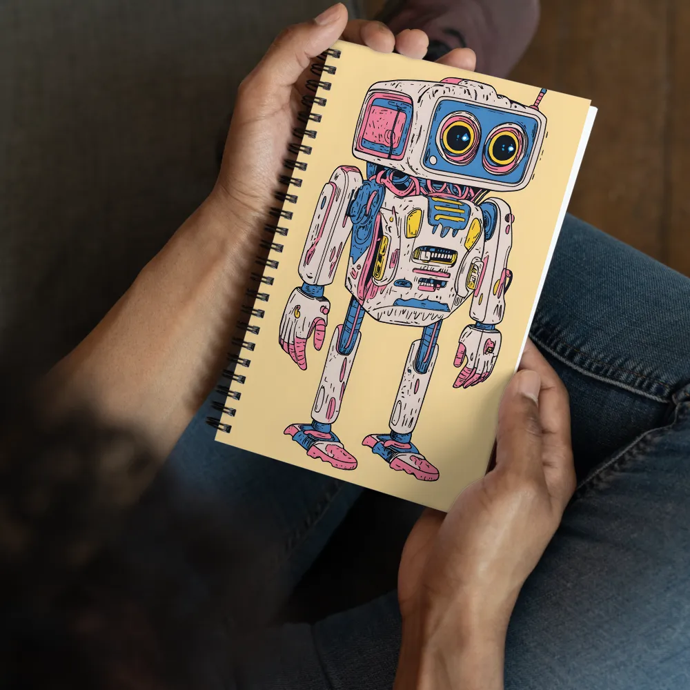 Whimsical Robot Delight | Spiral Notebook