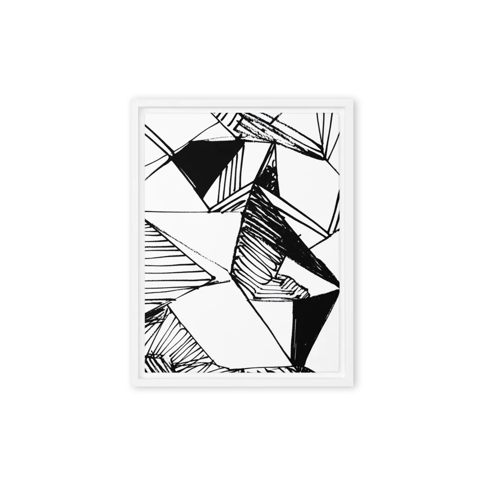 Dynamic Geometry in Ink | Canvas with White Frame | 9″×12″
