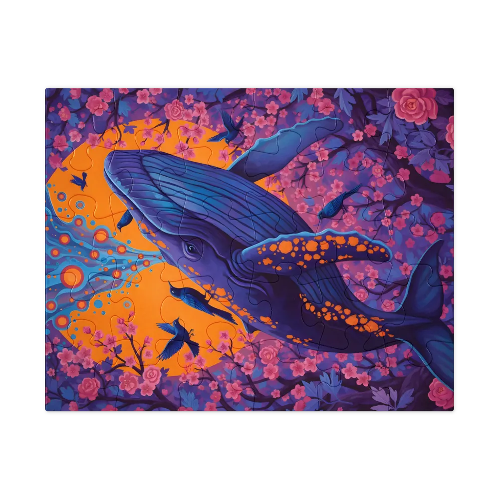 Blooming Whale 
 Jigsaw Puzzle in Tin Box