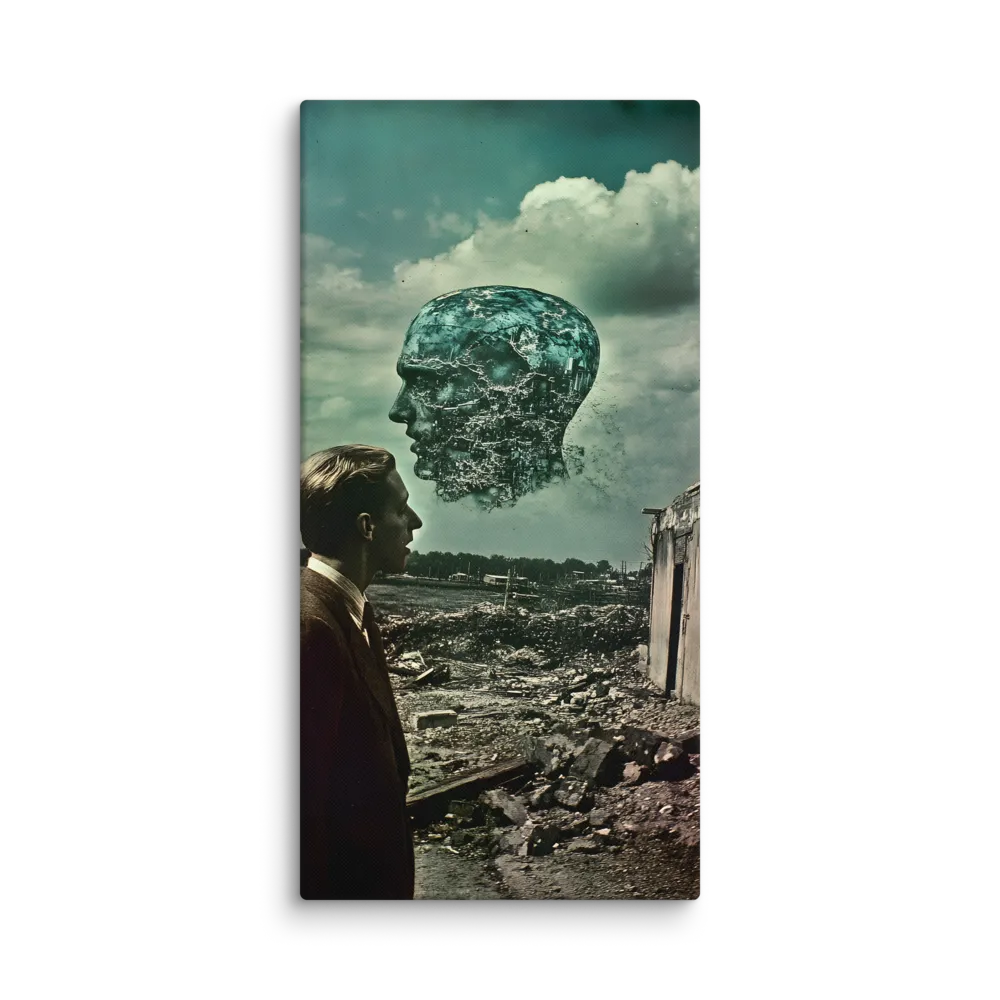 Ethereal Reflections: Identity in a Fragmented World | Canvas | 30″×60″