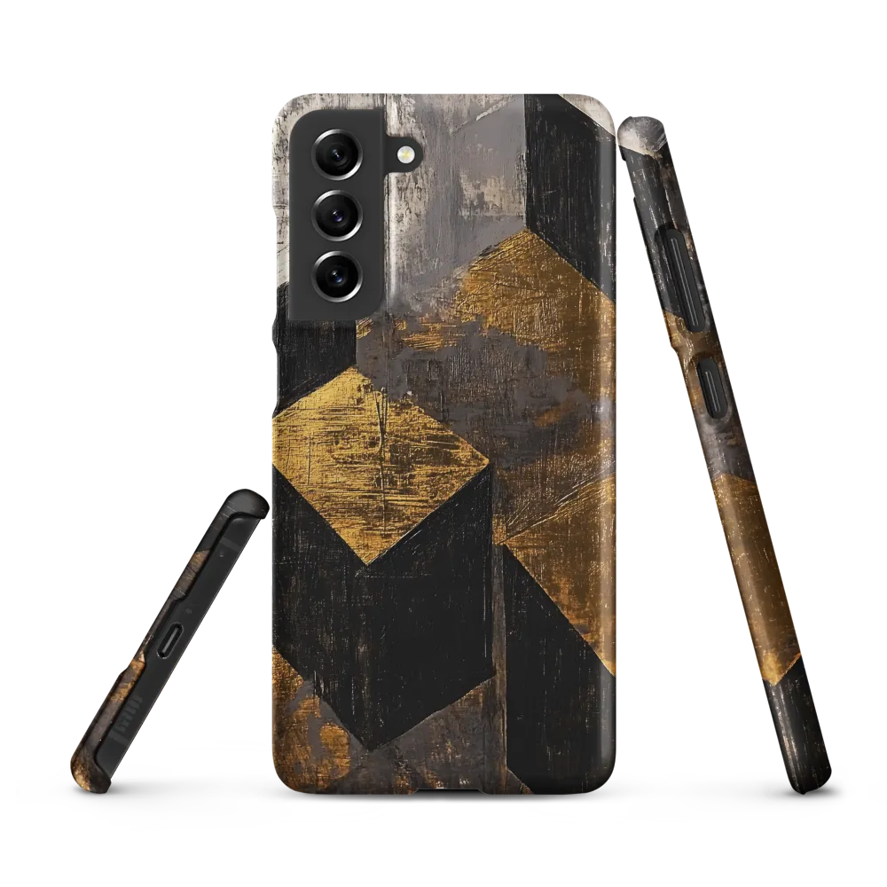 Geometric Harmony in Gold and Black | Phone Case |  S21 FE | Snap Case | Matte