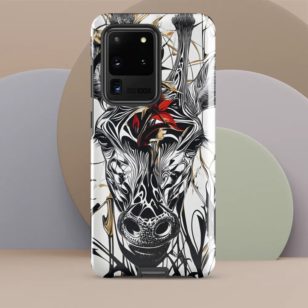 Floral Elegance: The Giraffe's Portrait