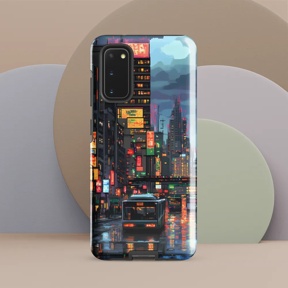 Neon Dreams: A Pixelated Urban Night