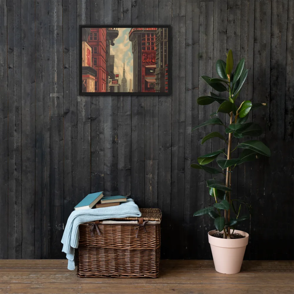 A Glimpse of Tomorrow: Urban Ambition | Canvas with Black Frame | 18″×24″