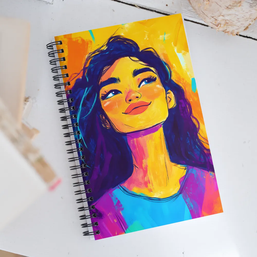 Radiant Joy: A Portrait of Confidence | Spiral Notebook