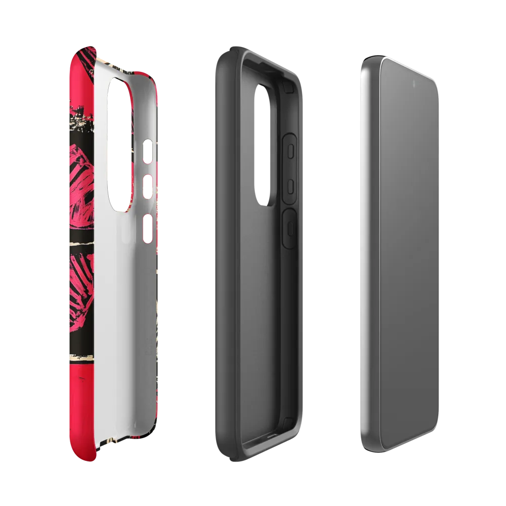 Geometric Symphony in Pink and Black