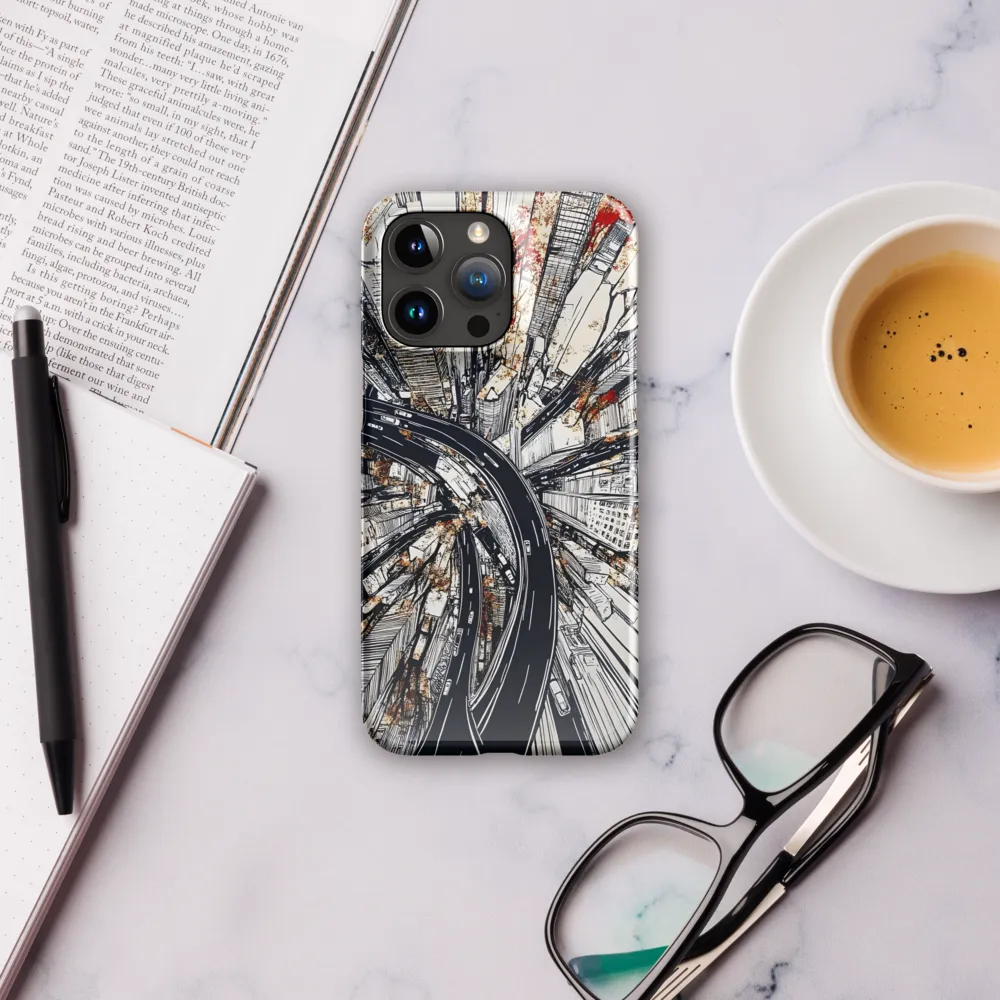 Urban Symphony: Aerial View of Life | Phone Case |  15 Pro Max | Snap Case | Glossy
