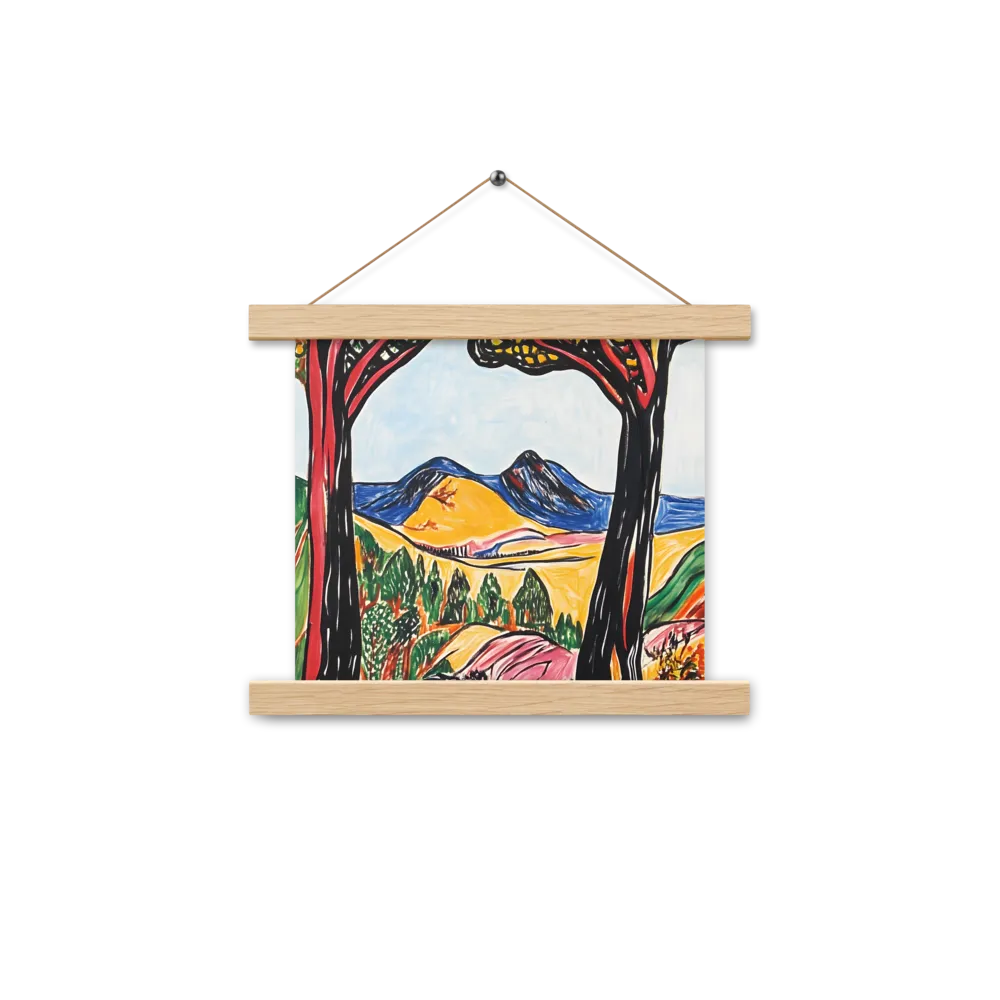 Vibrant Nature's Embrace | Poster With Oak Wood Hanger | 10″×10″