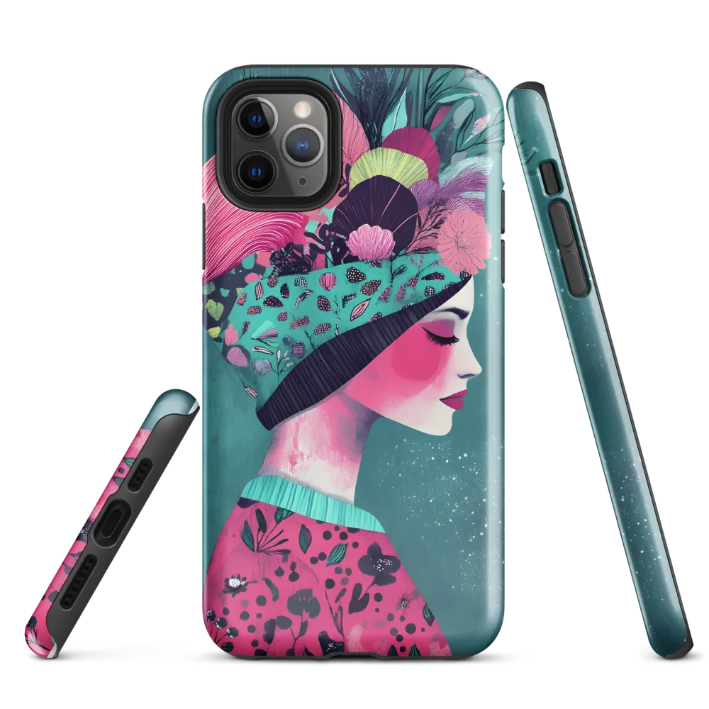 Whimsical Floral Portrait | Phone Case |  11 Pro Max | Tough Case | Glossy