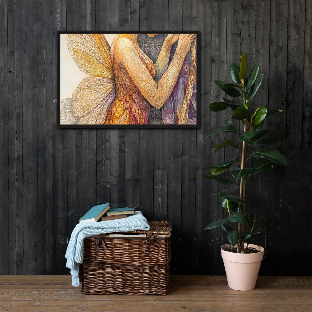 Whispers of the Frosted Meadow | Canvas with Black Frame | 24″×36″