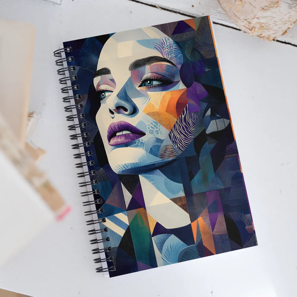 Fragmented Mystery: A Modern Portrait | Spiral Notebook