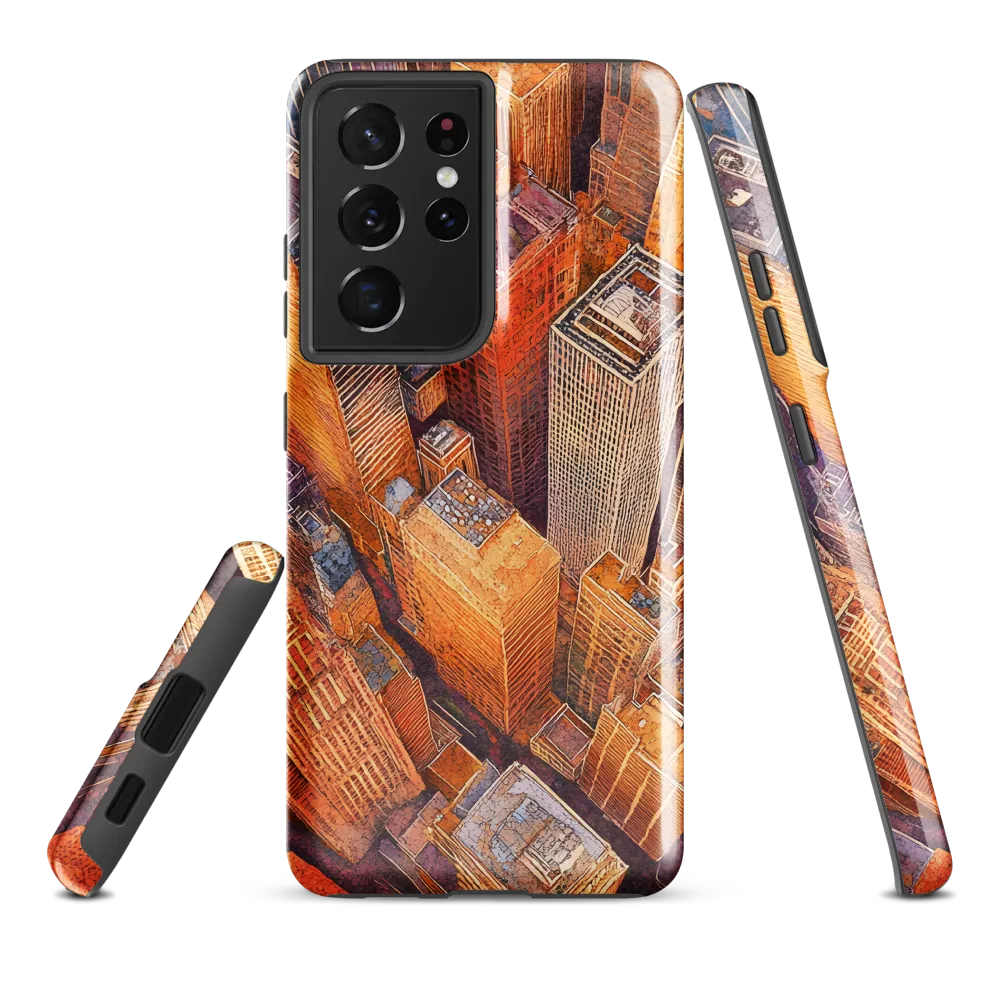 Urban Symphony in Orange and Purple