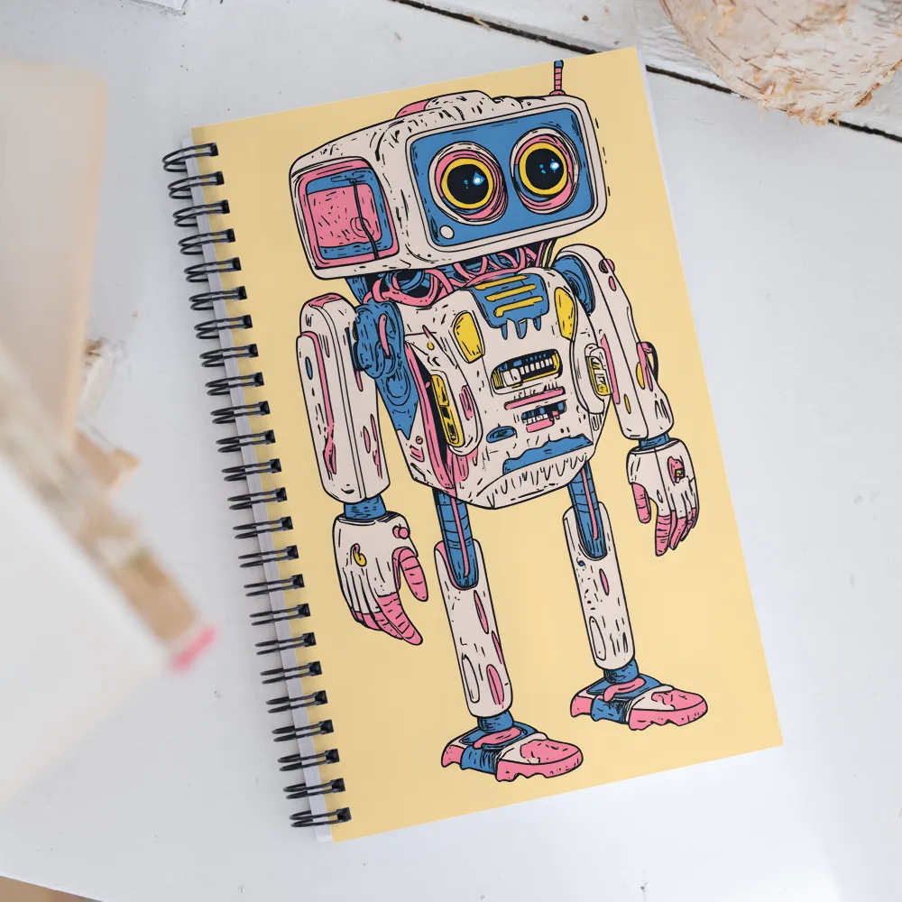 Whimsical Robot Delight | Spiral Notebook