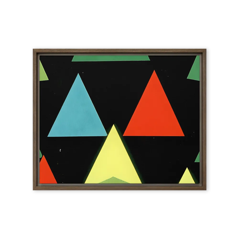 Geometric Harmony in Color | Canvas with Brown Frame | 16″×20″