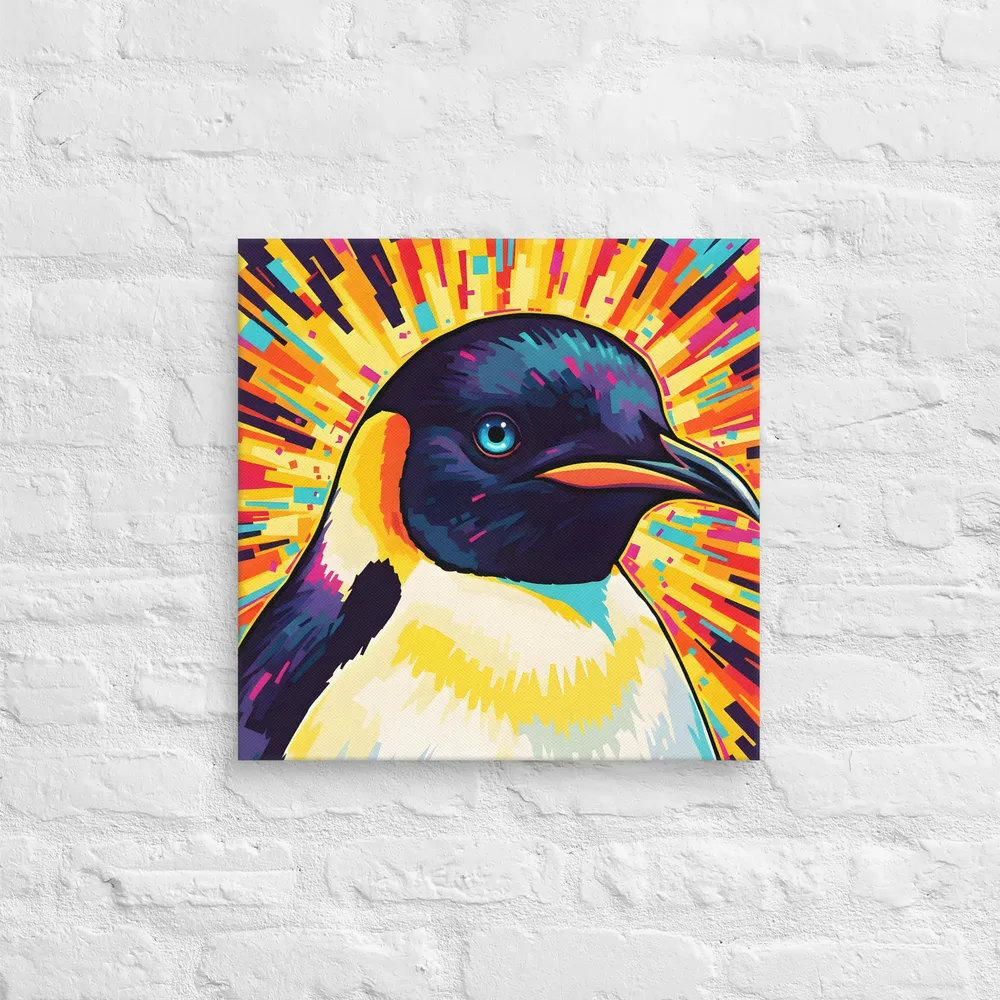 Prismatic Penguin 
 Canvas | 18″x 18″