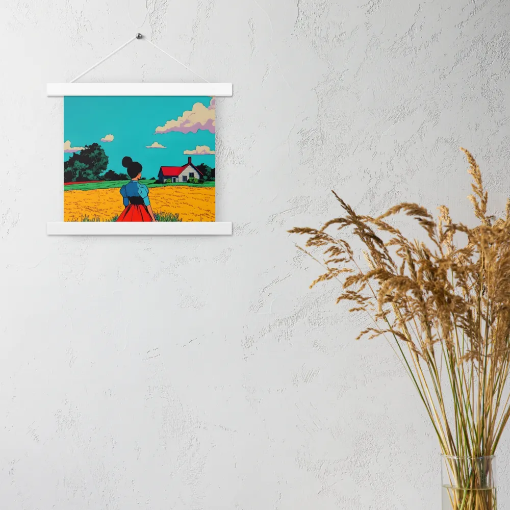 Whispers of a Sunlit Meadow | Poster With White Wood Hanger | 10″×10″