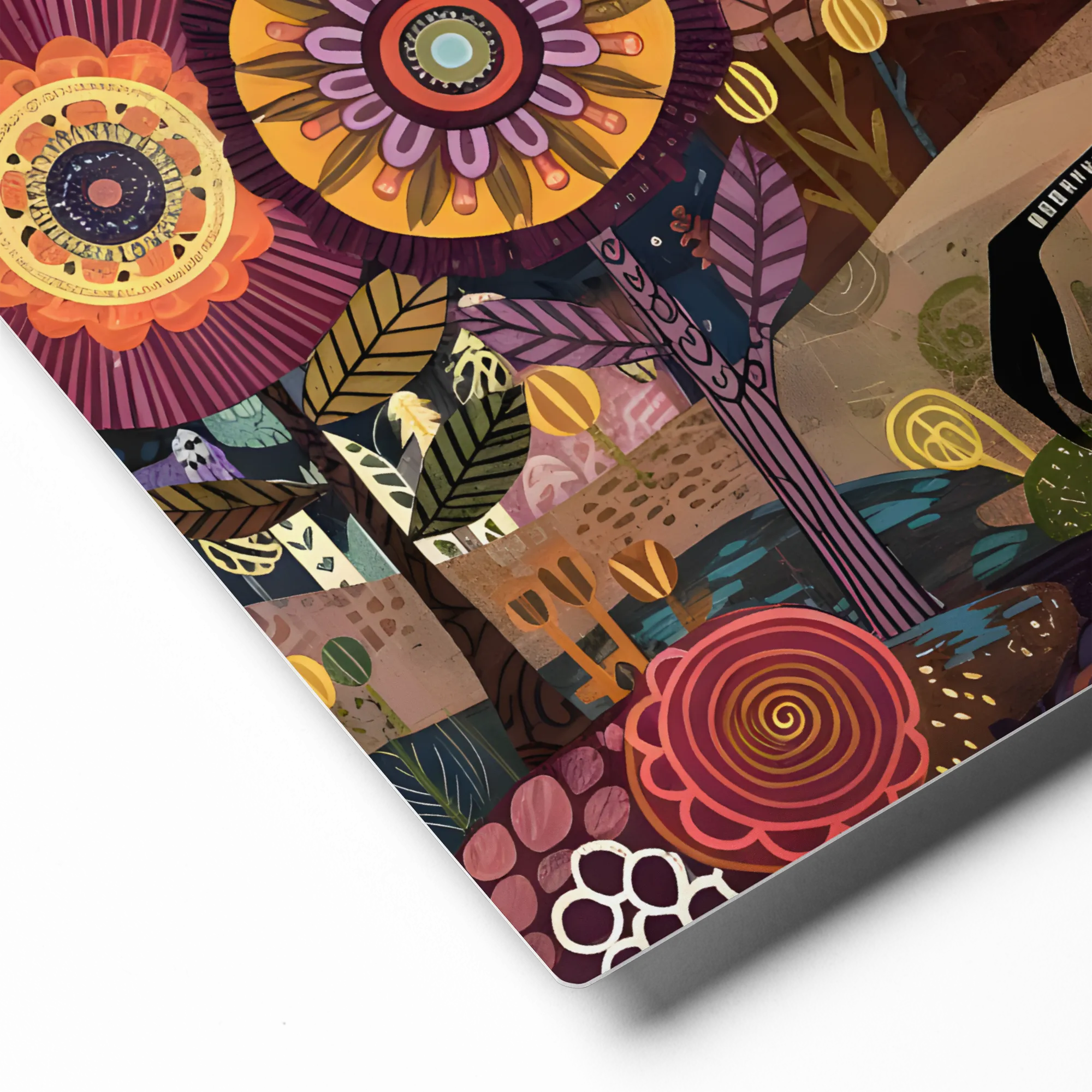 Pink Flamingo Garden 
 Metal Print | 16″x 20″